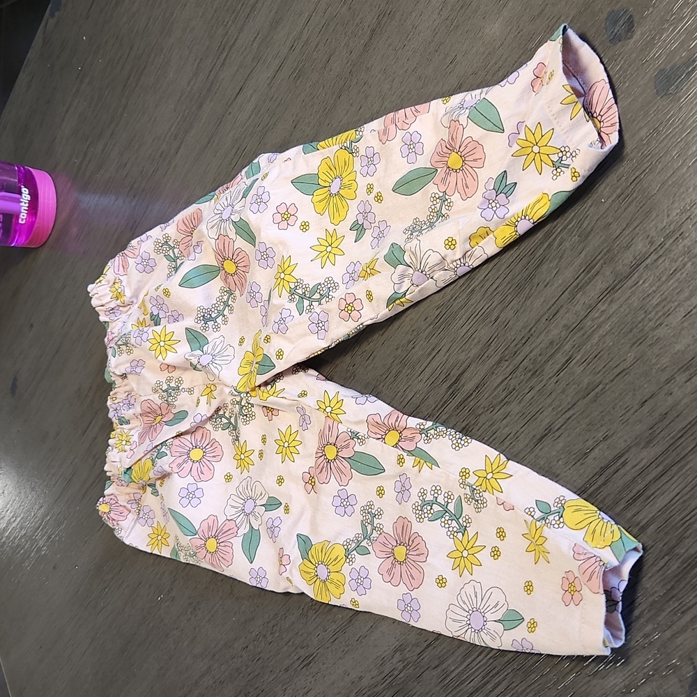 Like new toddler girl flowers pants